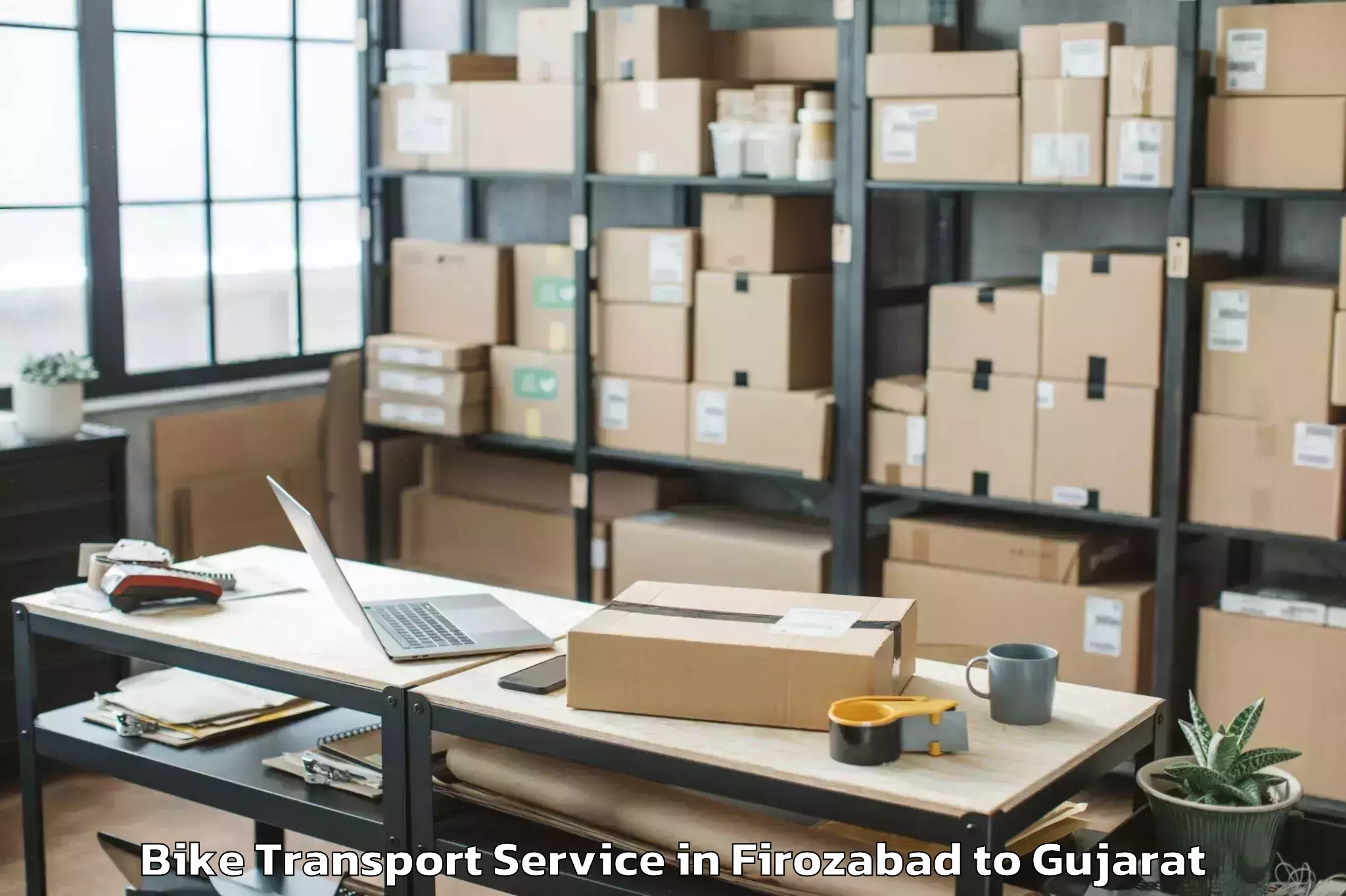 Book Firozabad to Dehgam Bike Transport